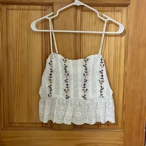 Women’s Floral Embroidered Crop Top